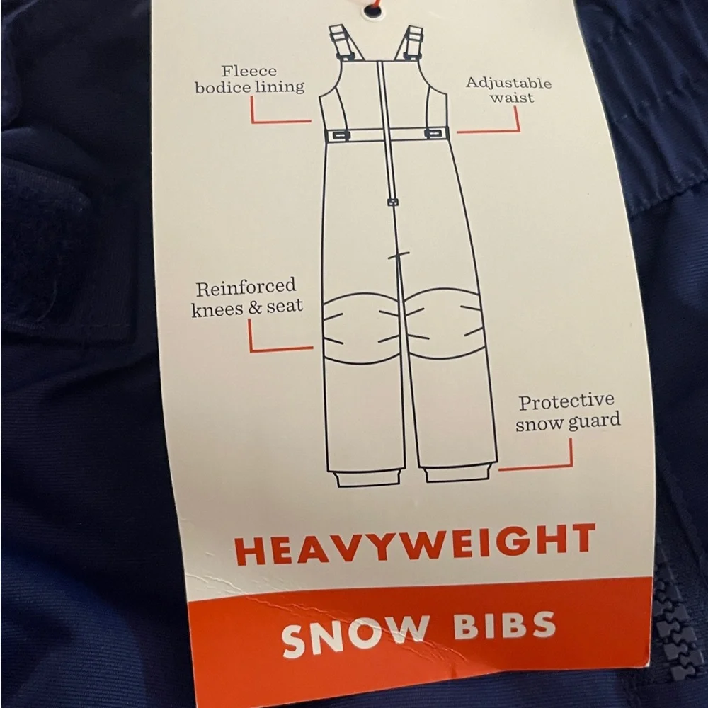 Cat & Jack Navy Blue Kids snow bibs 18 Months Boys Girls Toddler Winter Warm